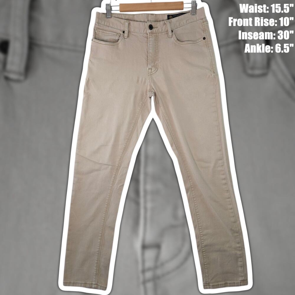 Roark Standard Slim HWY 133 Denim 31x32 (31x30) Khaki Creme Mens Jeans